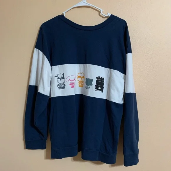 Naruto Shippuden x Hello Kitty Long Sleeve Shirt Sanrio Shonen Jump Blue Sz XL - Picture 3 of 4